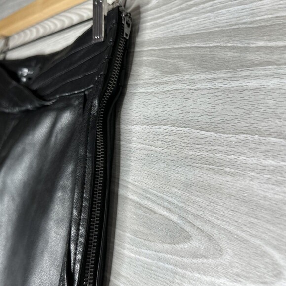 7 For All Mankind Black Faux Leather Pants Women’s M Vegan Leather Coated Jogger - Picture 11 of 15
